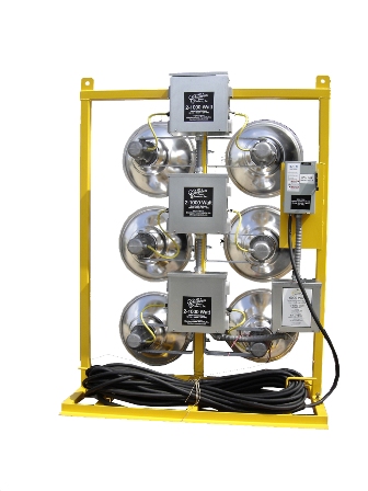 480 VOLT-6 LIGHT ELECTRIC CAGE MOUNTED FLOODLIGHTS