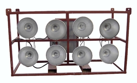 EXPLOSION PROOF- 8 LIGHT ELECTRIC CAGE MOUNTED FLOODLIGHTS