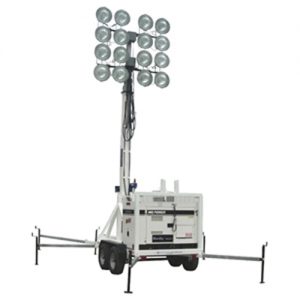 Sports practice field 20 foot portable light tower 4 - 1000w metal halides  on skid stand