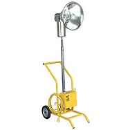 Sports practice field 20 foot portable light tower 4 - 1000w metal halides  on skid stand